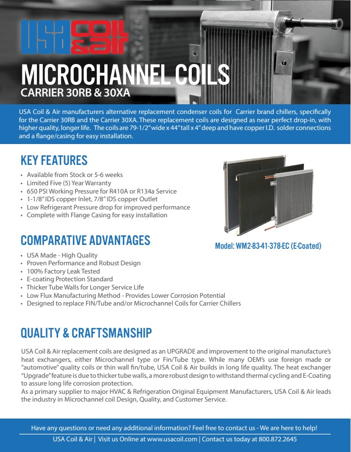 USA Carrier Microchannel Coil Flyer
